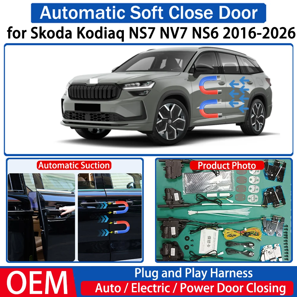 

for Skoda Kodiaq NS7 NV7 NS6 2016-2026 Car Automatic Soft Close Door Electric Suction Kit Auto Power Closing System Plug＆play