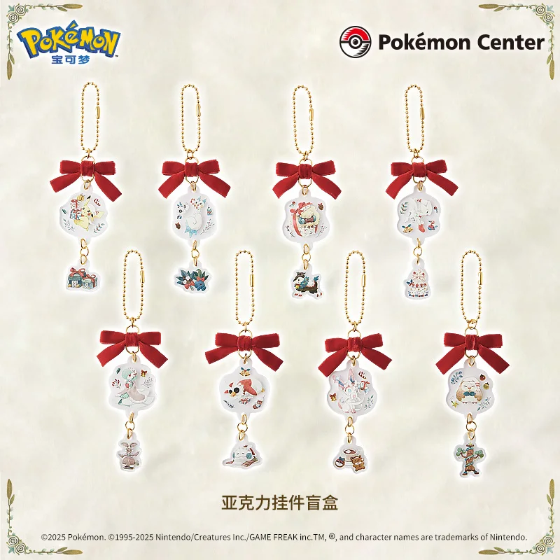 ポケモン-クリスマスウィッシュシリーズ-アクリルチャーム-ブラインドボックス-ミステリーサプライズギフト-アニメファン向け-キッズコレクション