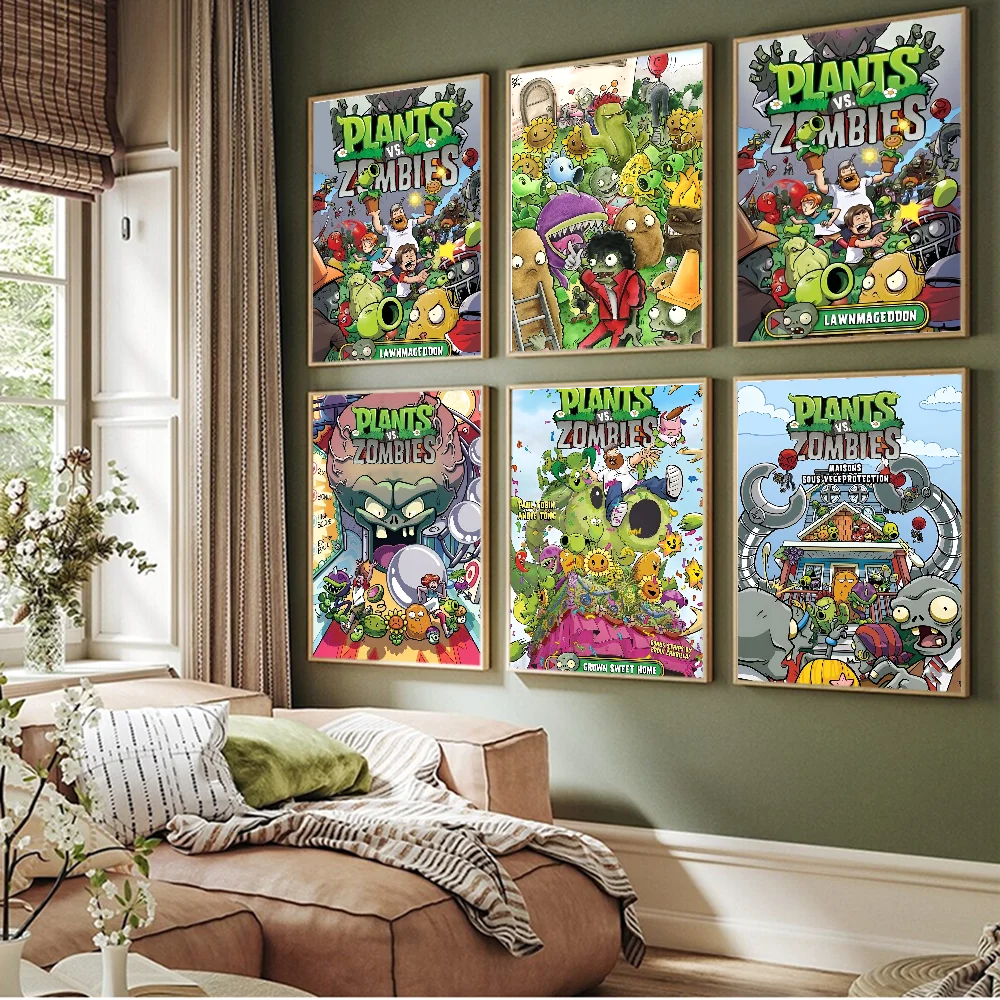 Game P-Plants V-Vs Z-Zombies Classic Movie Posters Vintage Room Bar Cafe Decor Nordic Home Decor