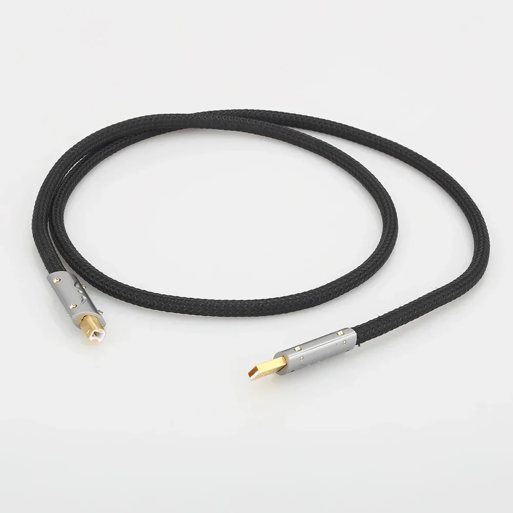 Viborg UC01 HI-End Silver Plated OFC USB Audio Cable Audiophile USB AB A-B DAC Gold plating DAC Decoder Printer Data cable