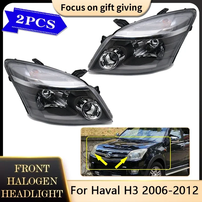 

For Great Wall Haval H3 2006~2012 Elettric Regulation Car Headlight Assembly Front Bumper Head Light Lamp Clear Lens Accessories