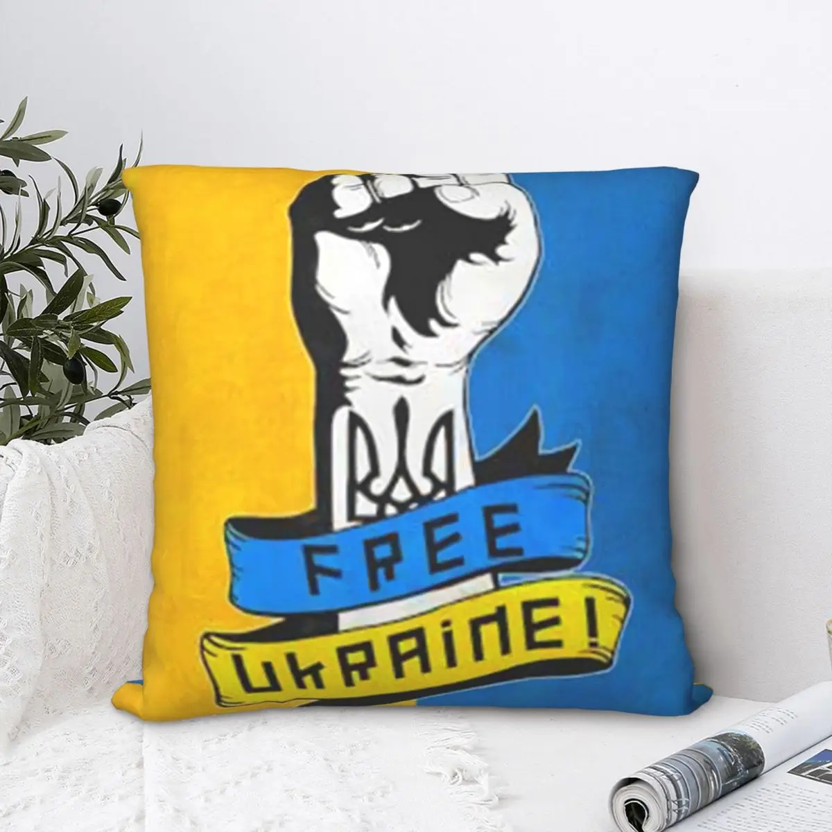 Free Ukraine Throw Pillow Case Backpack Hugpillow Case DIY Printed Breathable For Sofa Decor