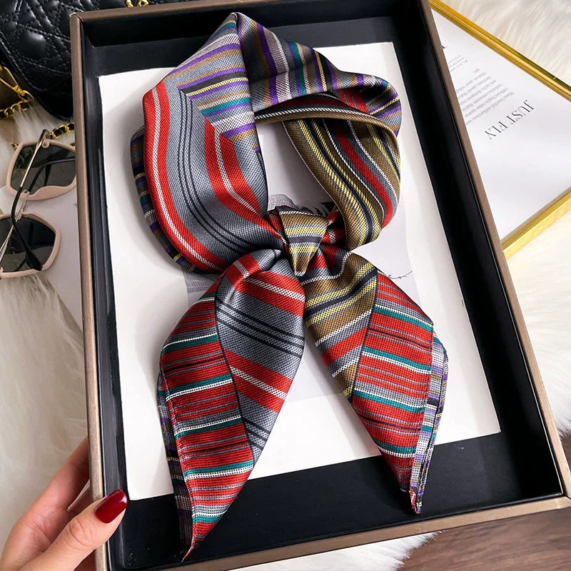 Fashion 100% Nature Silk Square Scarf Women Female Foualrd Neckerchief Summer new Beach Scarves Shawl Bandana Hijab Pashmina
