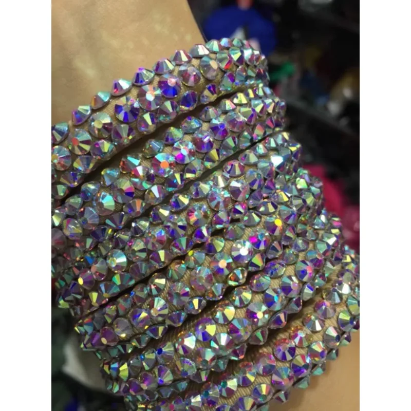 Customized Super Flash Diameter Latin Belly Dance Accessories Hand Diamond Set Arm Bracelet Hand Rings Bellydance Costume