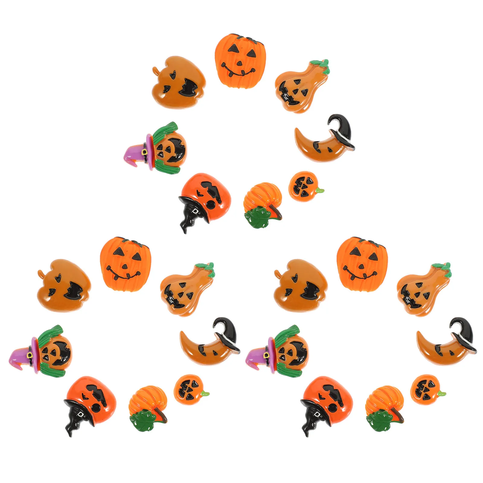 Halloween Pumpkin Charms 24Pcs Flatback DIY Decor - alternate angle