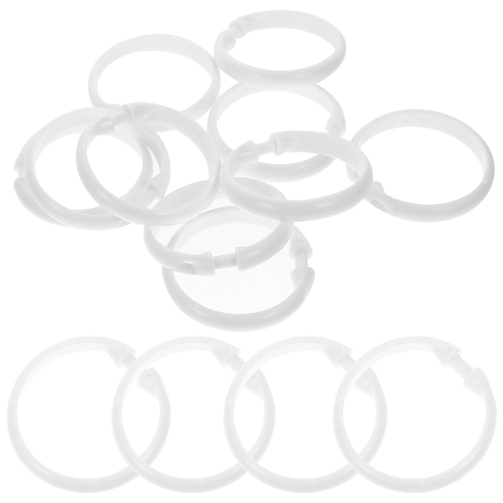 

12pcs Shower Curtain Hooks Rustproof Plastic O-Rings Smooth Glide For Bathroom Tub Dressing Room Use Hanger Loop Clip
