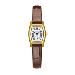 Watches For Women Elegant Vintage Rectangle Ladies Watch With Brown Small Leather Fashion Golden Quartz Women's Wristwatch 2025