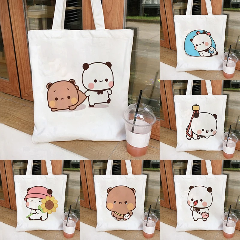 

Cute Bubu and Dudu Print Print Tote Bag Handbag Canvas Large Capacity Shoulder Bag Eco Capacity Travel Shopping Bag