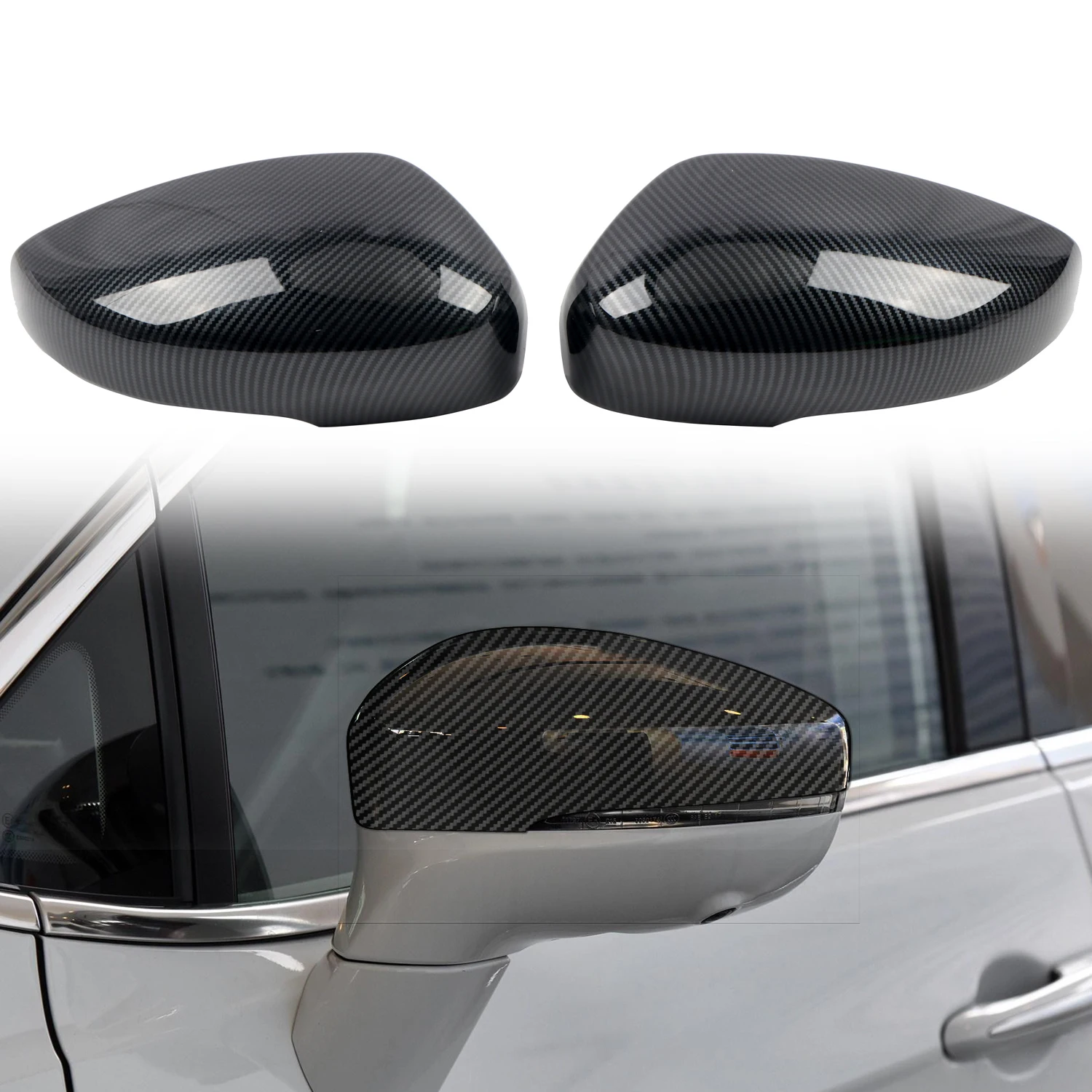 For Chrysler Pacifica 2017-2022 Car Accessories ABS Plastic Carbon Rearview Side Door Mirror Cover Trim 2pcs