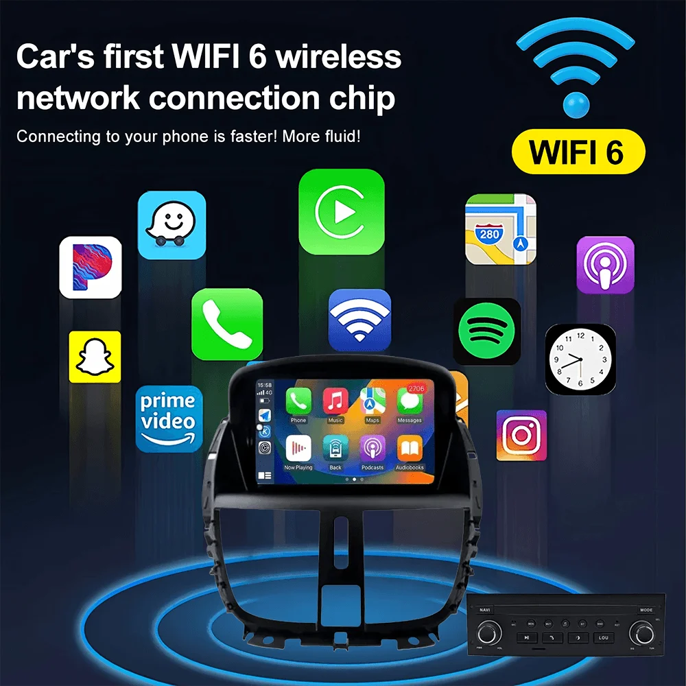 لبيجو 207 مشغل راديو السيارة متعدد الوسائط مزدوج DIN 7 بوصة مع نظام ترفيه السيارة USB وبلوتوث