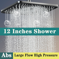 12 Inches Big Panel Ceiling Mounted Shower Head Set 4 Modes High Pressure Large Flow Rainfall Shower Faucet Bathroom Accessories