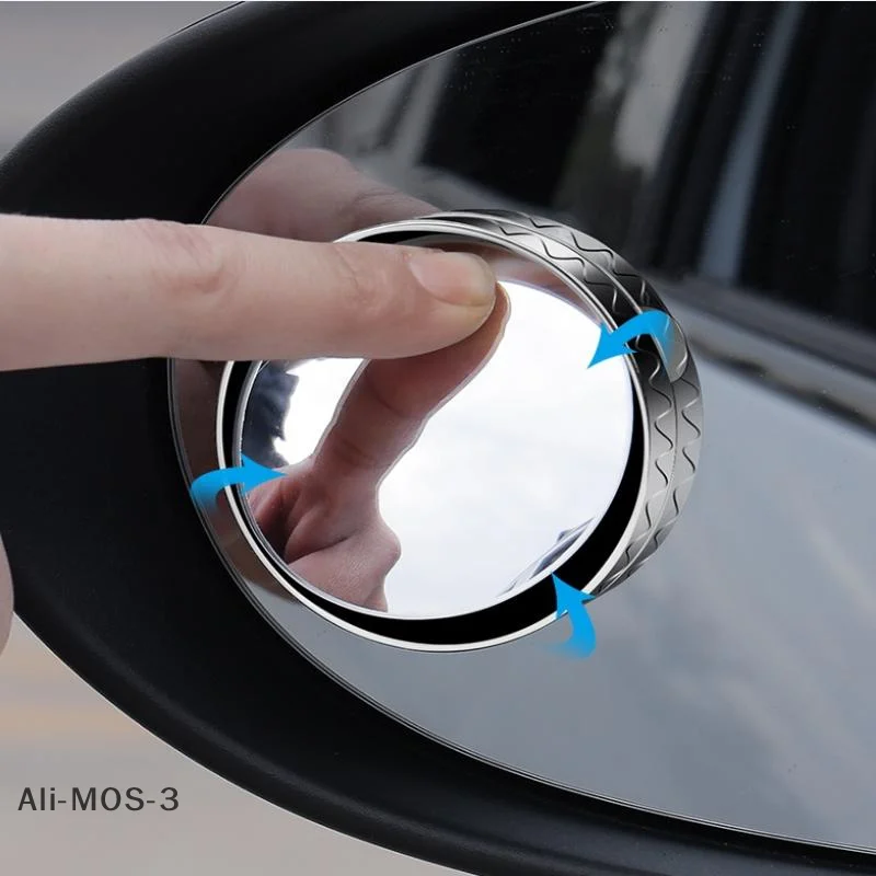 【S】1 Pair 360 Blind Spot Mirror Adjustable Round Frame Wide-angle Rearview Car Rearview Sucker Mirrors Auxiliary Convex Mirror
