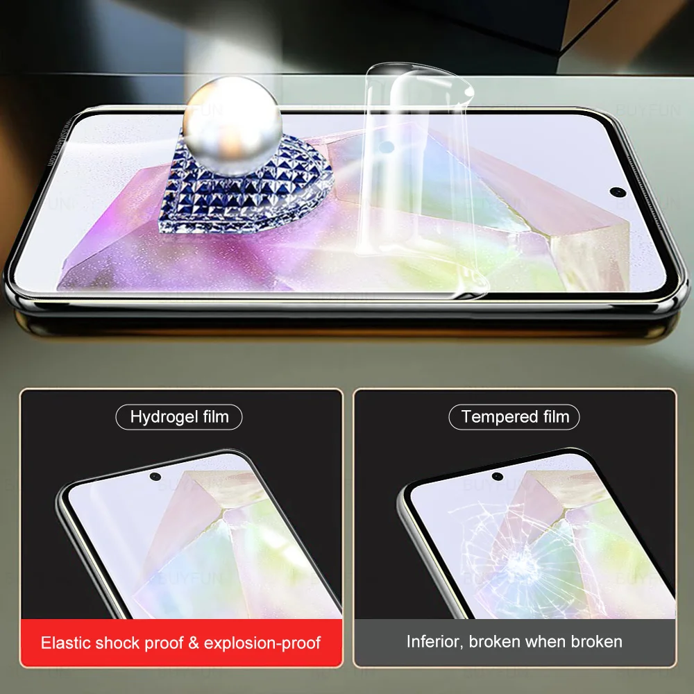 4-in-1 Camera Lens Screen Protector For Samsung Galaxy A35 5G Full Glue Soft Hydrogel Film For Samsung GalaxyA 35 A 35 galaxya35