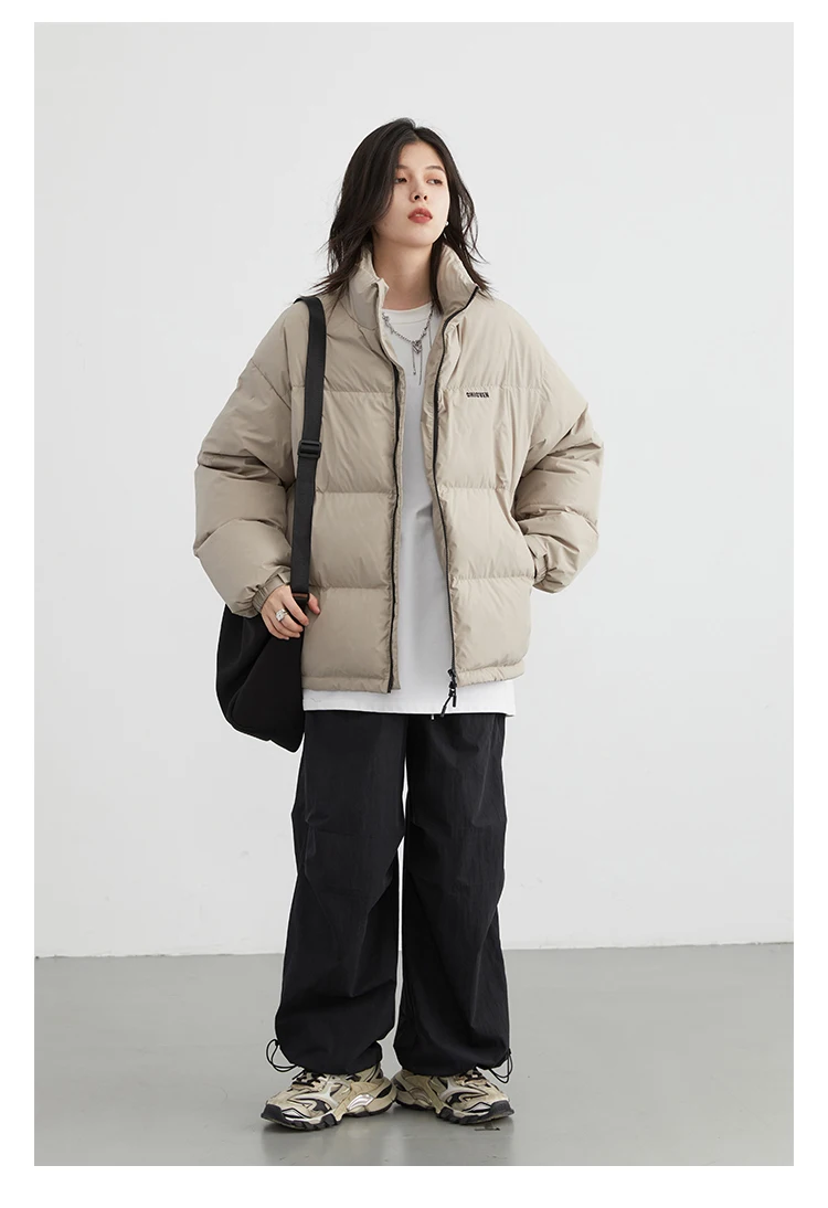 CHIC VEN Women Down Coats Streetwear Solid 90 White Duck Down Stand Collar Female Down Jacket Warm Ladies Overcoat Winter 2024