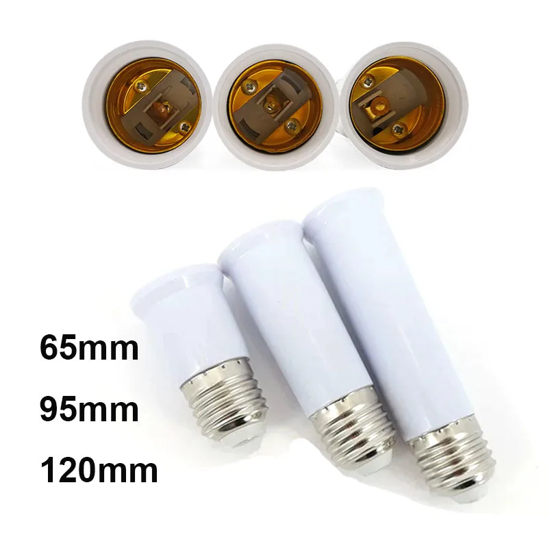 65mm 95mm 120mm E27 to E27 Extender Lamp Holder Base Bulb Extend Extension Socket Adapter LED Light Adapter Converter