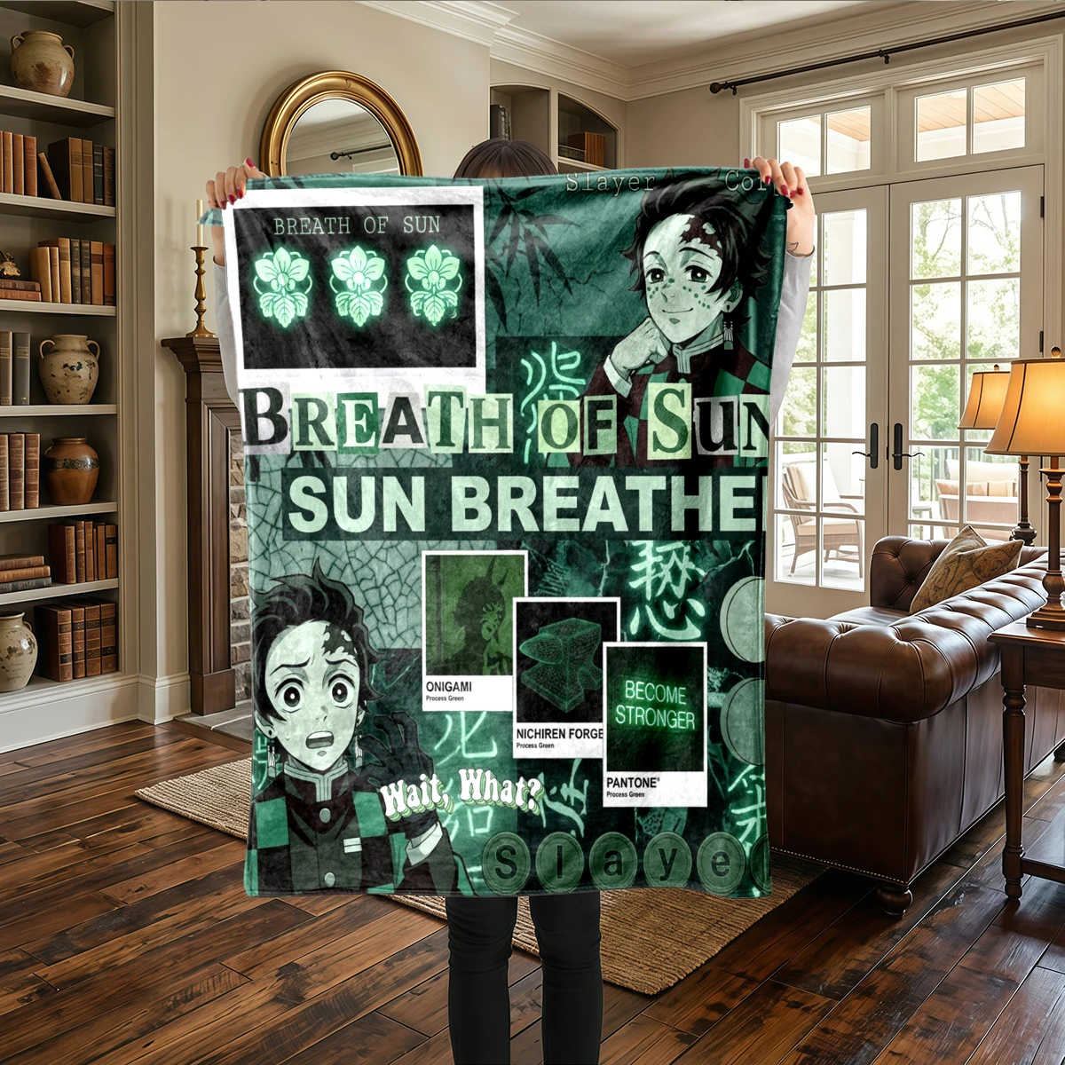 Demon Slayer Kimetsu no Yaiba Warm Comfortable Printed Flannel Blanket, For Bedrooms, Sofas, Travel -HE24