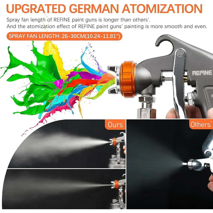 Spray Gun Siphon Air Spray Gun with 1.8mm Nozzle and 1000CC Aluminum Cup for Automotive Paint Furniture House Painting and DIY