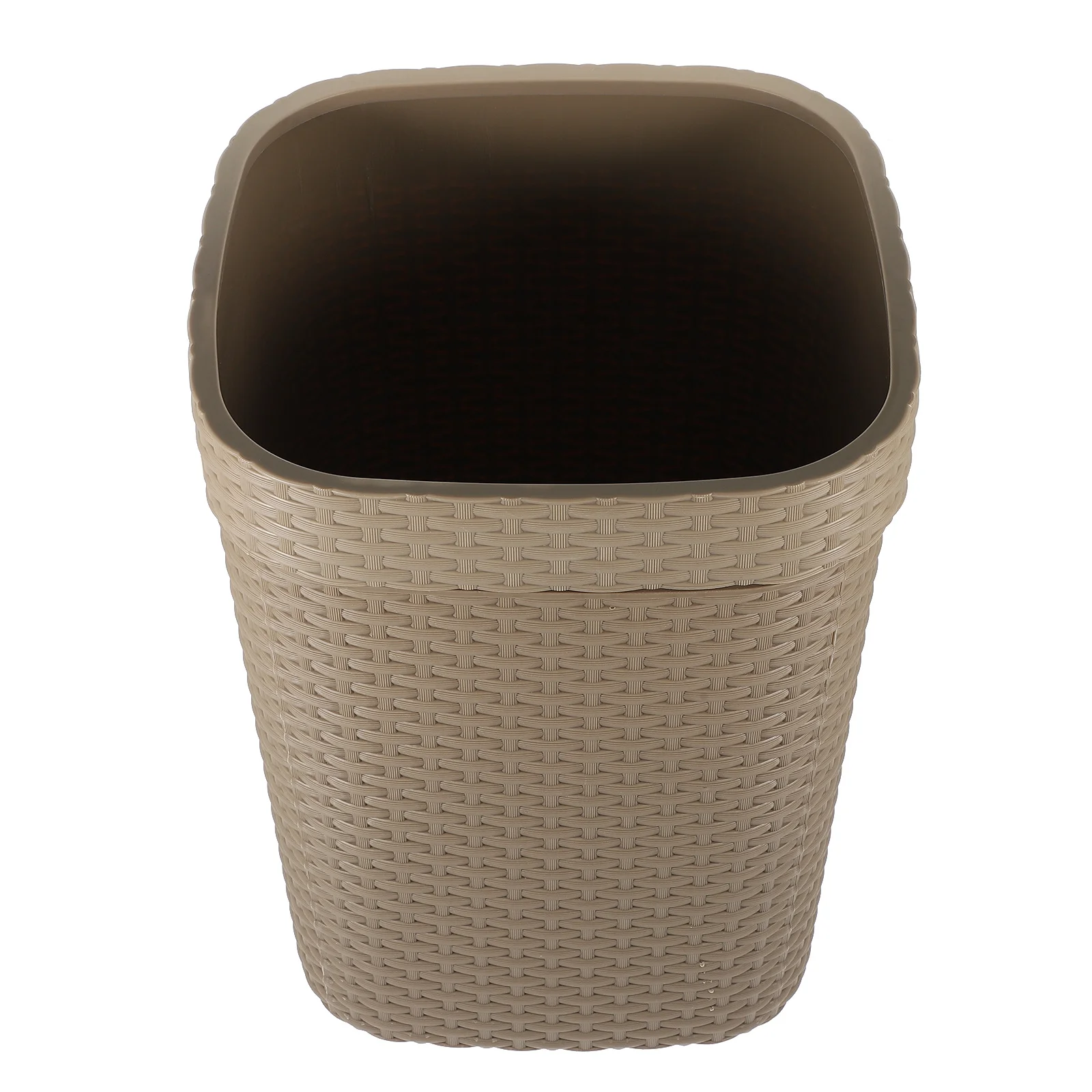 

Vintage Imitation Rattan Trash Can Bathroom Large Capacity Multi-Functional Wastebasket Nordic Style Garbage Bin