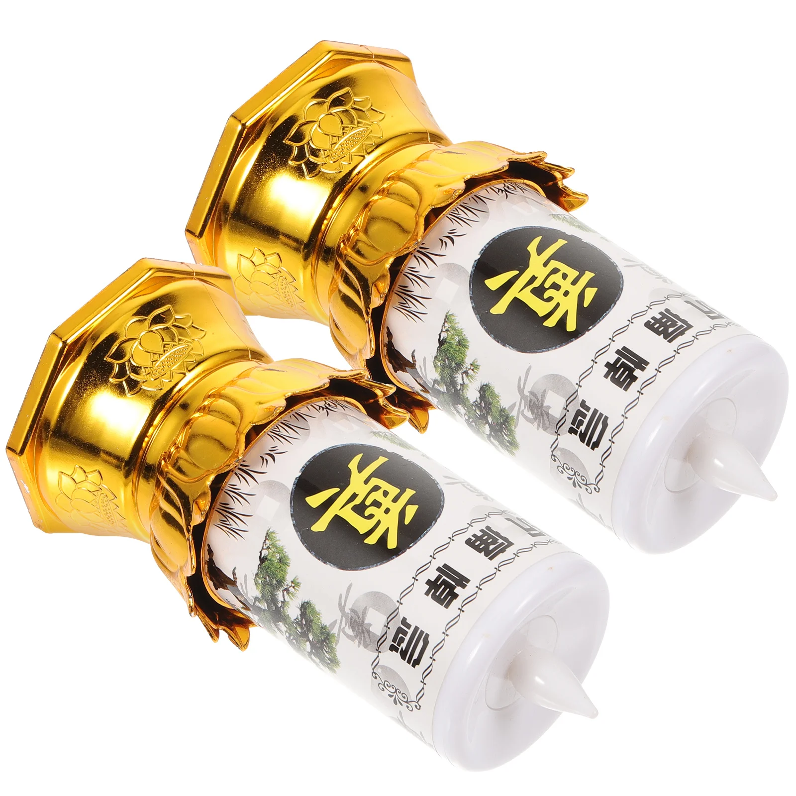2Pcs LED Electric Candlelight Chinese Altar Decor Practical Design Suitable for Indoor Outdoor Funeral Events