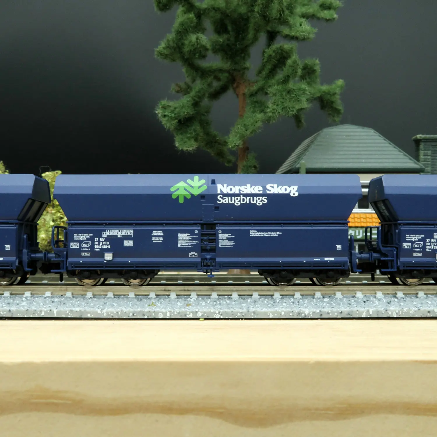 플레시만 N 타입 1/160 기차 모델 6660089 오픈 카 다크 블루 페인트 3섹션 기차 세트 소년 장난감 선물