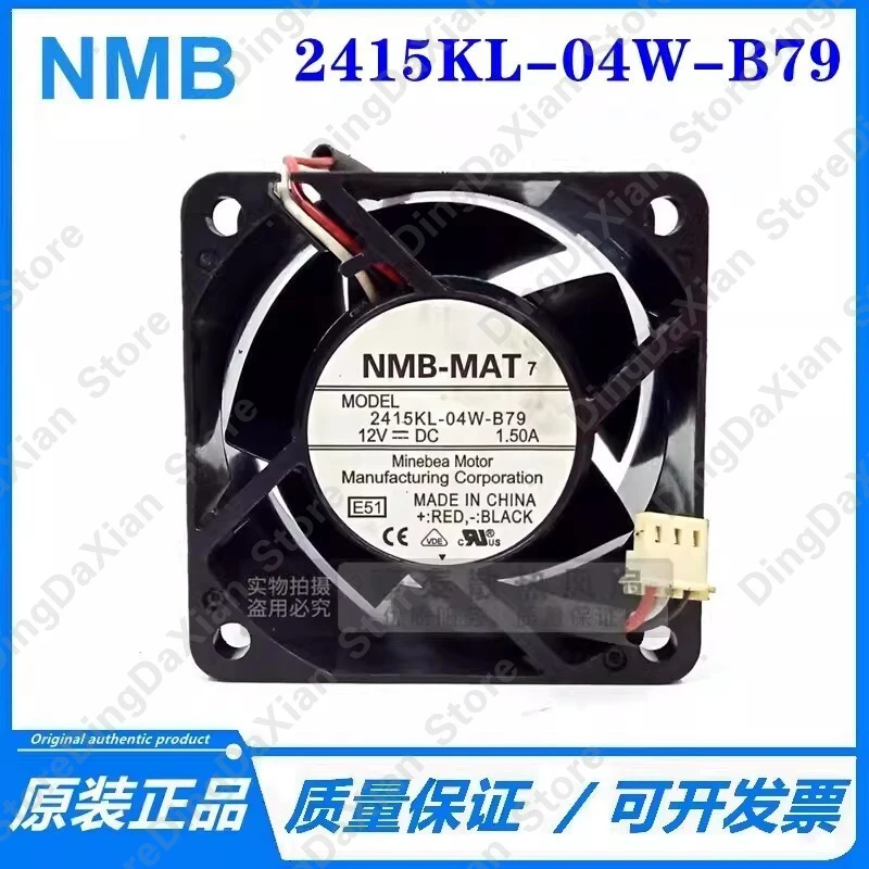 D+ For NMB 2415KL-04W-B79 1PCS DC12V 1.50A 6CM 3-Pin Silent Cooling Fan 6038 60×60×38mm