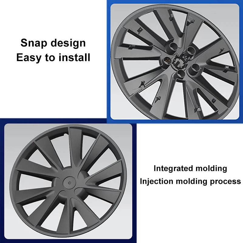 Wheel Hub Cap For Tesla Model 3 Wheel Cover Enjoliveur 18 Inch Mute Silver Wheels Model3 Car 2023 Accessories With Center Hubcap