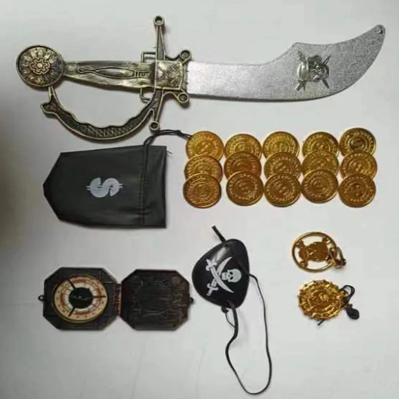 Pirate Knife Coin Bag Props Toys Pirate Compass Children's Holiday Dress Up Props