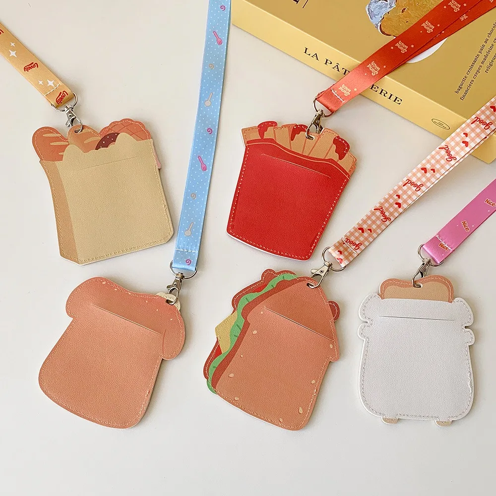 Cartoon Animal Id Cover Cute 3 Inch Card Protector Cartoon Pu Leather Card Holder Multi Functional Neck Strap Card Holder