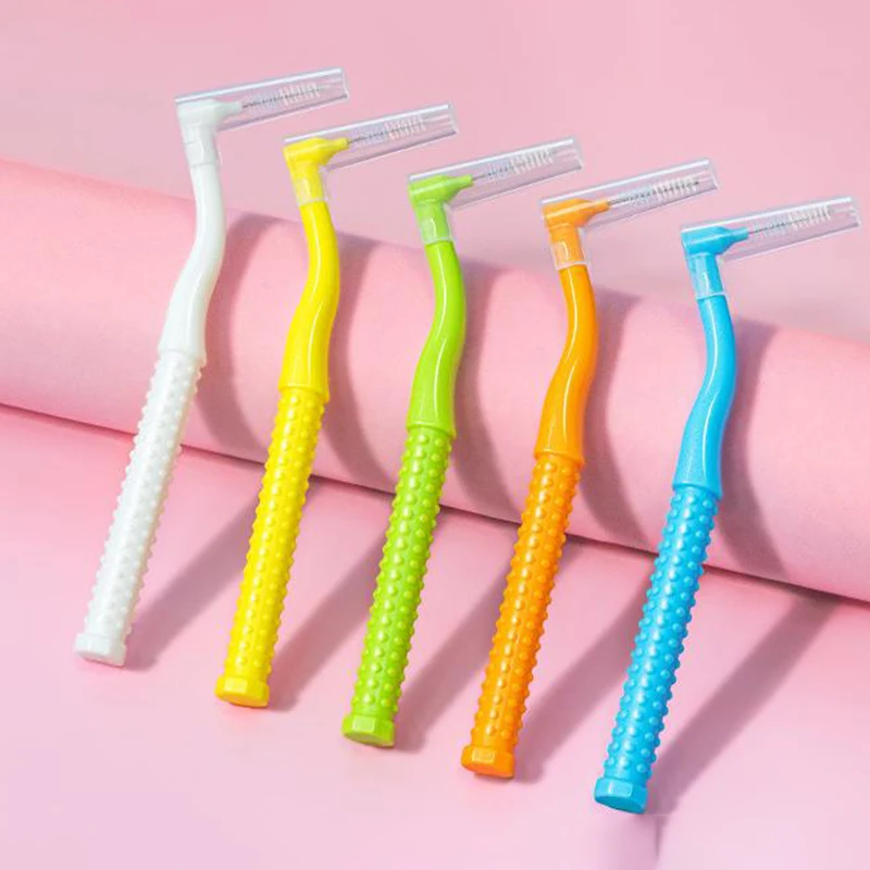 10pcs Interdental Brush For Orthodontic Clean Between Teeth Dental Oral Hygiene Microbrush Mini Brush With Dust Cover