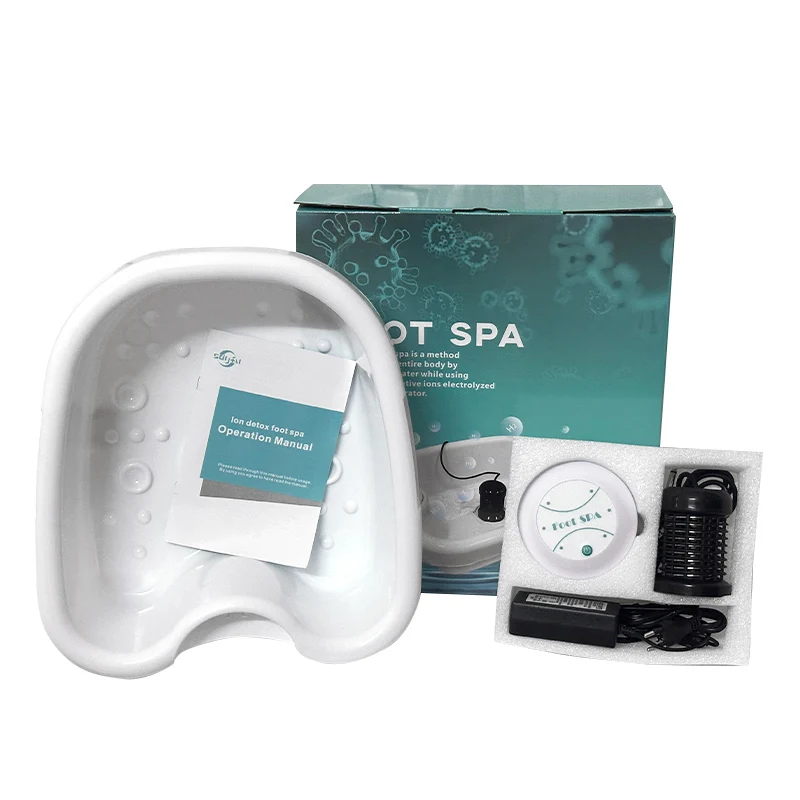 

Electric Ionic Detox Foot Bath Massage Machine with Basin Foot Spa Bath Massager Deep Tissue Clean Vibrant Vibration Care Arrays