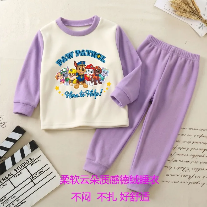 Herbst-Winter-Mode für Jungen, Heimkleidung, warme, dicke, weiche Kleidung, Kinder-Pyjama-Set, langärmelige Schlafanzüge. – Detail 5