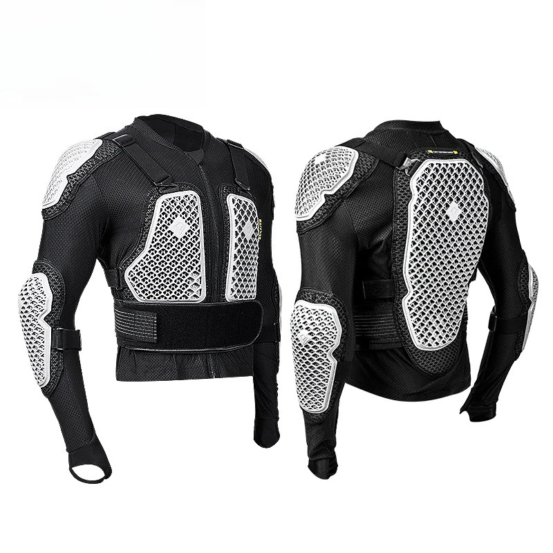 Combinaison de moto tout-terrain, veste blindée de moto avec protection de la poitrine et ensemble pantalon, veste de course de moto