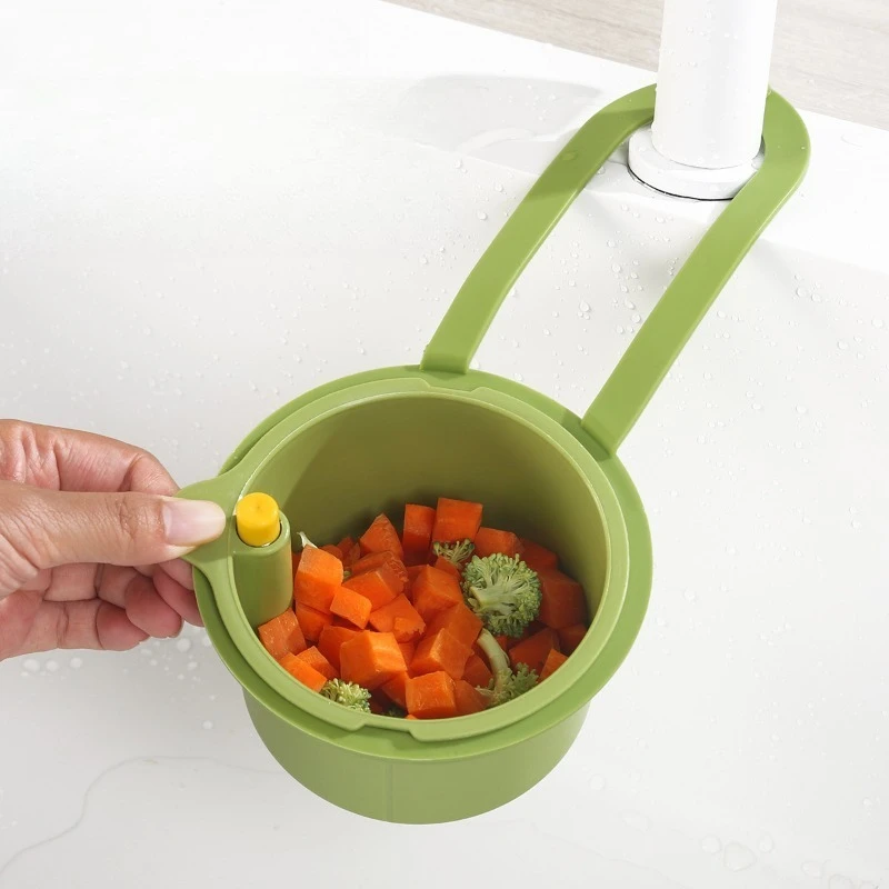 

Portable Push-type Kitchen Sink Filter Basket Separate Drain Bowl Filter Basket Anti-leakage Anti-leakage Sink Storage Rack