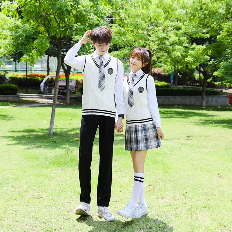 C039 Japan College Wind Vest Suit JK Student Uniform Class Clothes