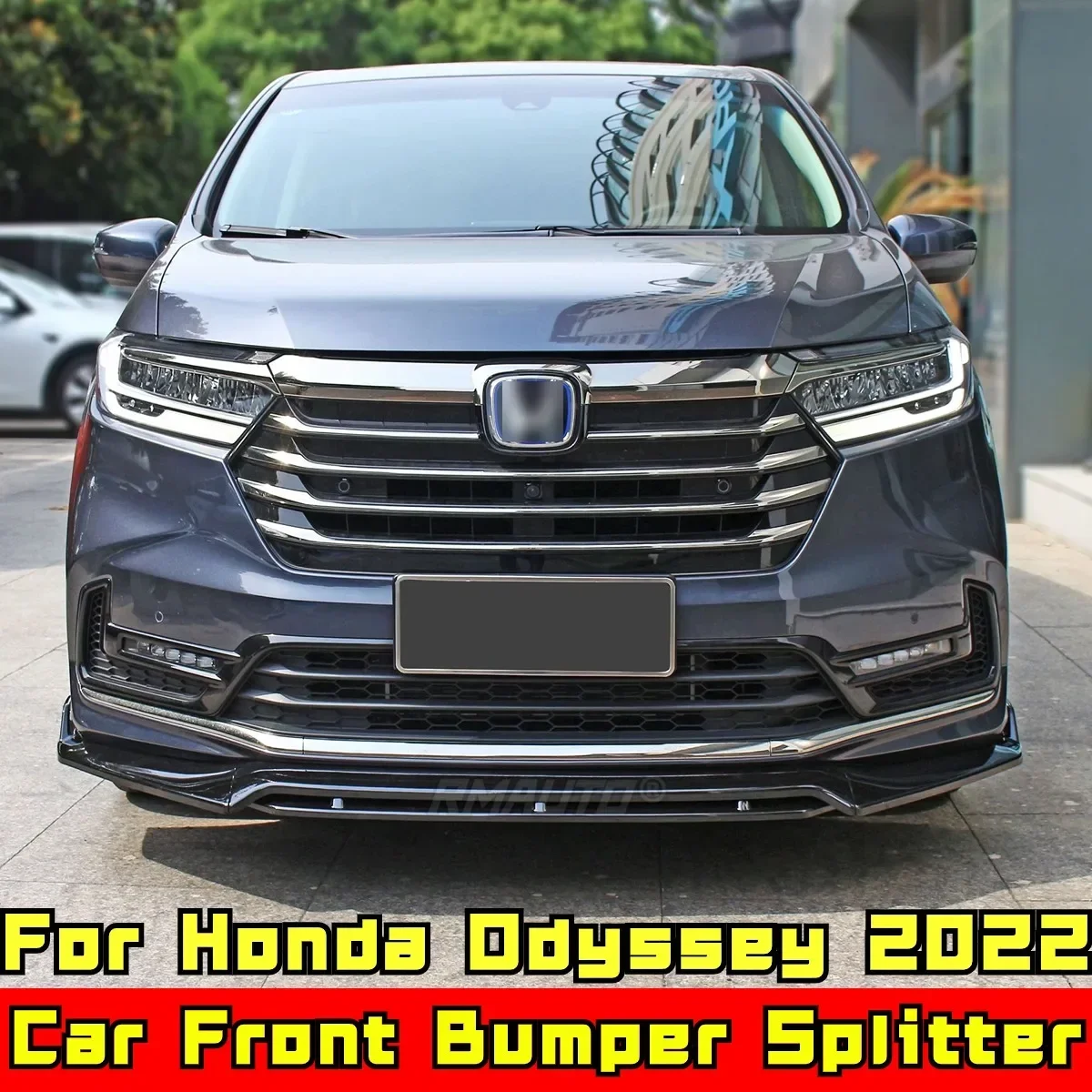 Odyssey Front Bumper Spoiler Carbon Fiber Look Sport Style Front Bumper Cover Body Kit For Honda Odyssey 2022 Car Accessories