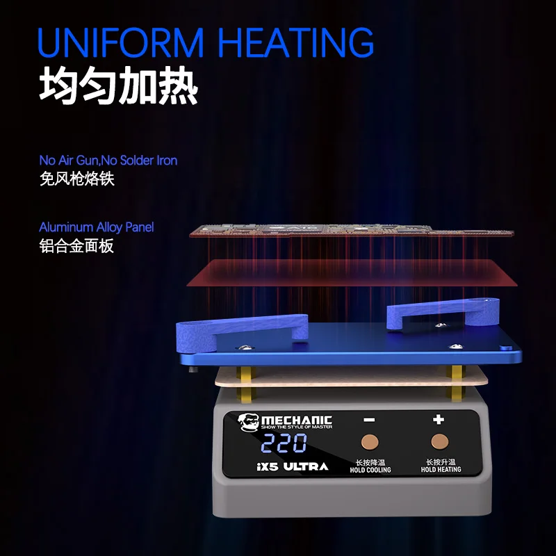 MECHANIC IX5 ULTRA Preheating Station Layered Preheater Platform Thermostatic for Android/IPhone Series Motherboard Repair Tools