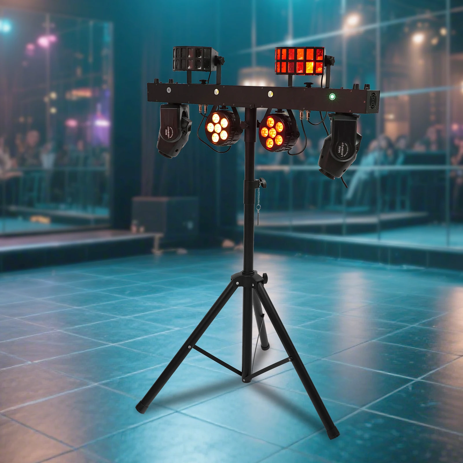 المحمولة أزعج بار ضوء Dj 30 واط بقعة تتحرك رئيس 5 واط الاسمية 10 واط RGBW فراشة ستروب 4in1 حامل Dj ديسكو تأثير المرحلة الإضاءة #5