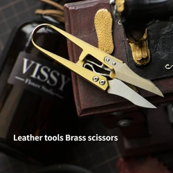 황동 가죽 작은 원사 가위, DIY 손 가죽 절단, 손 바느질, 자수, 스레드 절단 도구 액세서리