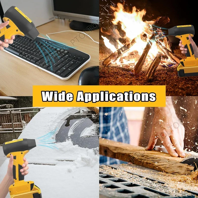 Borstelloze jetblazer voor Dewalt 18V 20V batterij 130000 RPM 4-snelheidsregeling Gewelddadige turboventilator Elektrische luchtstofdoek (geen batterij)