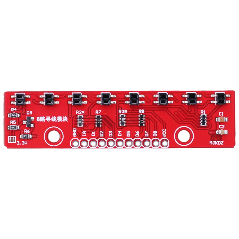 3.3V-5V Tracking Sensor Module 8 Channel Line Follower Infrared Detection Sensor PCB for Laboratories/Smart Cars/Robot