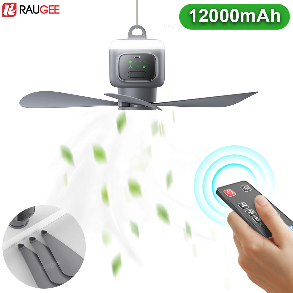 Ceiling Fan 12000mAh Rechargeable Portable Camping Fan Tent 