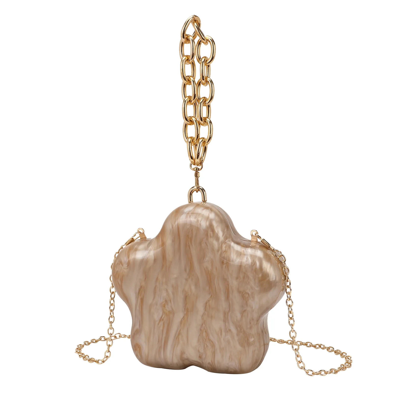 

Dinner Ladies Star Acrylic Clutch Bag Wedding Party Evening Chain Wrist Bag Bolso Boda Invitada Channel Bags Luxury Evening Bags