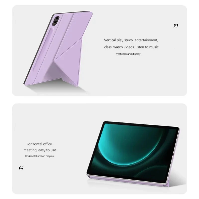 For Samsung Galaxy Tab S10 Ultra 14.6 S10 Plus S10+ 12.4 S9 FE Plus S8 Plus S7 EF S8 S7 11 Magnetic Deformation Y-Folding Cover