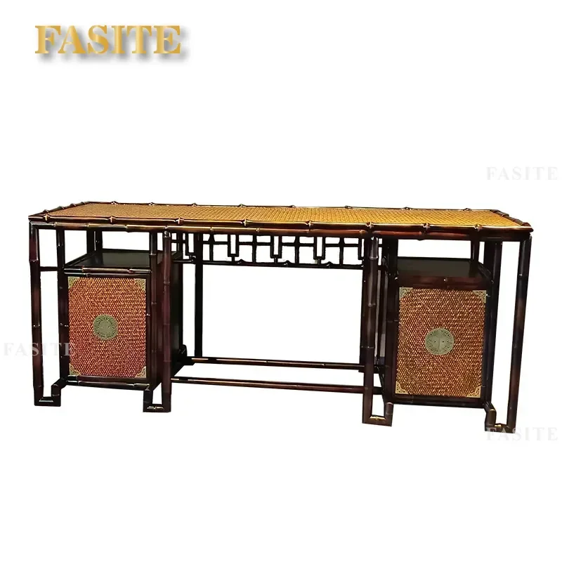 For Handmade Bamboo Painting Table Calligraphy Desk New Chinese Antique Ming Style Simple Writing Book Table Furniture
