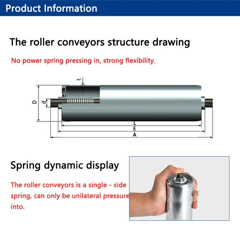 Dia 25/38/50/60mm Galvanized Roller Conveyors 201 Stainless Steel Total Length 100 200 250 300 350 400 450 500 550 600~1000mm