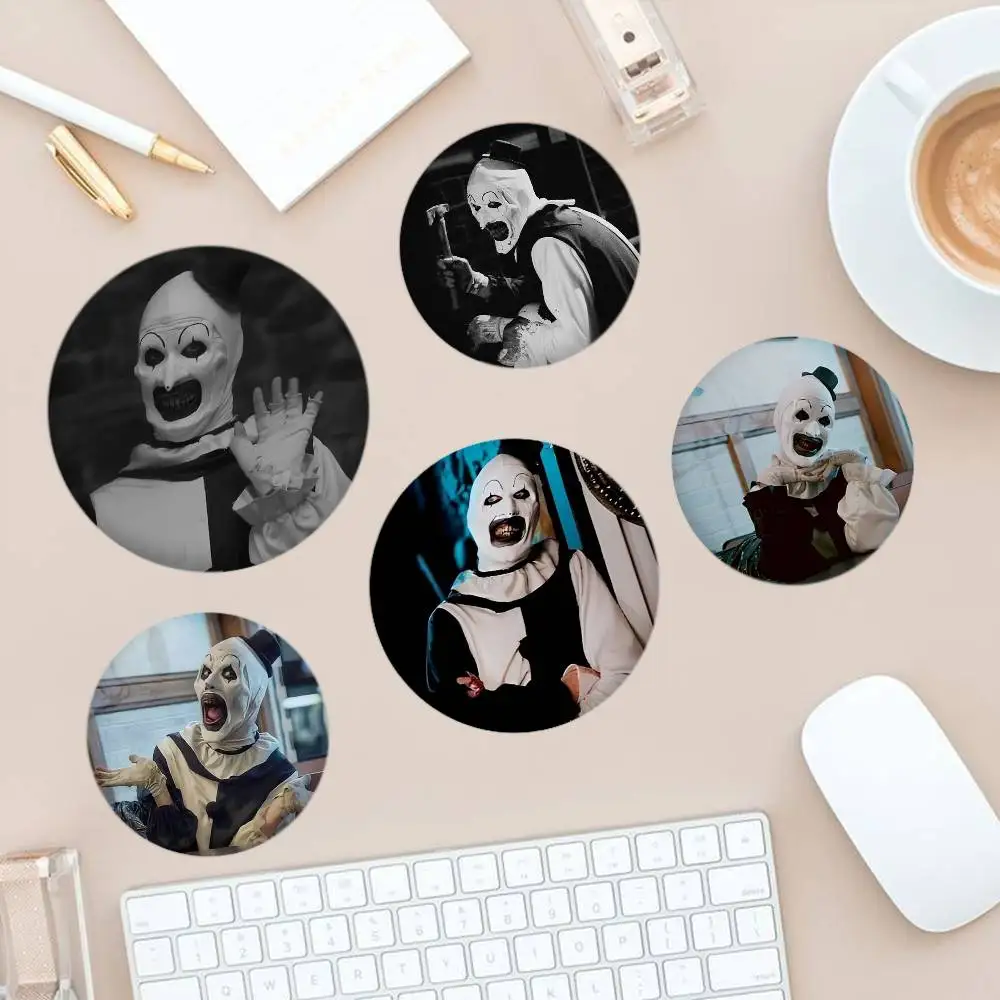 

Art the Clown horror T-Terrifier Badges Creative Tinplate Button PinsBrooch Badge Clothes Backpack