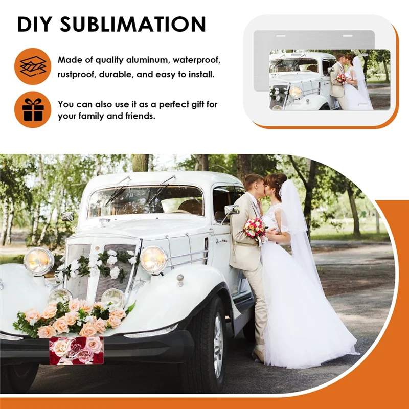 

M13K10PC Sublimation License Plates Blank Heat Transfer Plates Diy Picture Blank License Plate Aluminium Blank License Plate