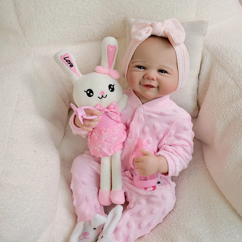 

19-дюймовая кукла реборн Vivienne Silicone Baby Girl 3D Skin с ручным рисунком волос Muñecas Bebe Reborn Реалистичная ручная работа для ребенка