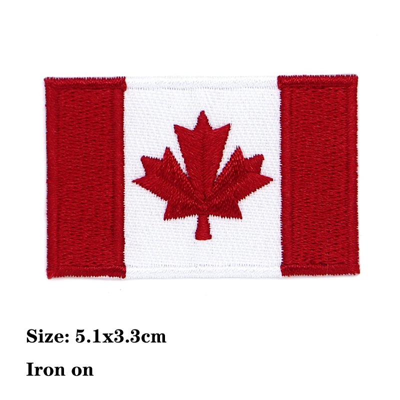 High end Canada United States British flag icon Embroidered Applique Patches For kawaii clothes DIY Iron on Badges on a backpack