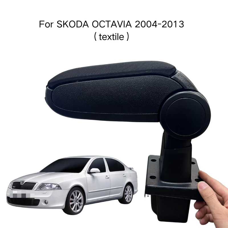 

Armrest For SKODA OCTAVIA 2004-2013 Textile Custom Fit Center Console Storage Box Vehicle Accessories Comfortable Driving